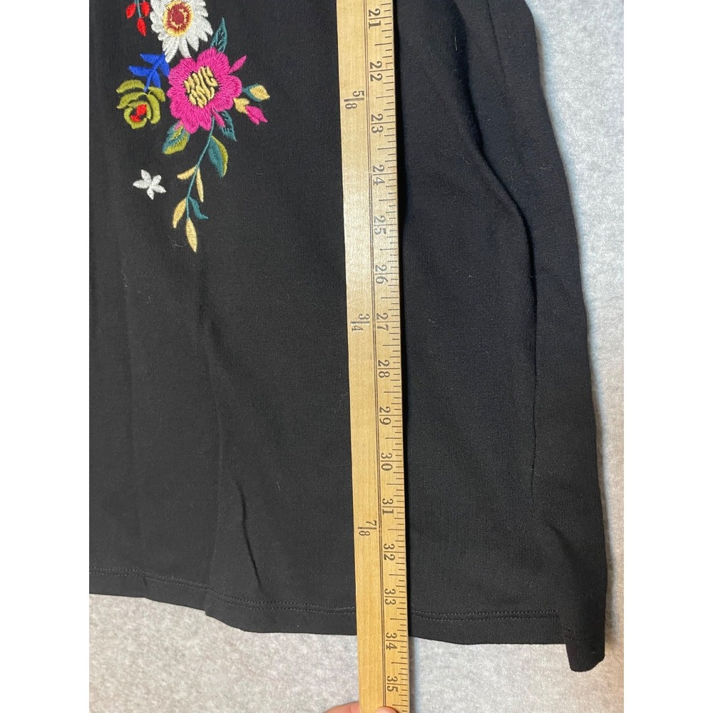 Umgee Tunic Dress Womens XL Floral Embroidered Soft Cozy A Line‎ Black - Picture 5 of 9